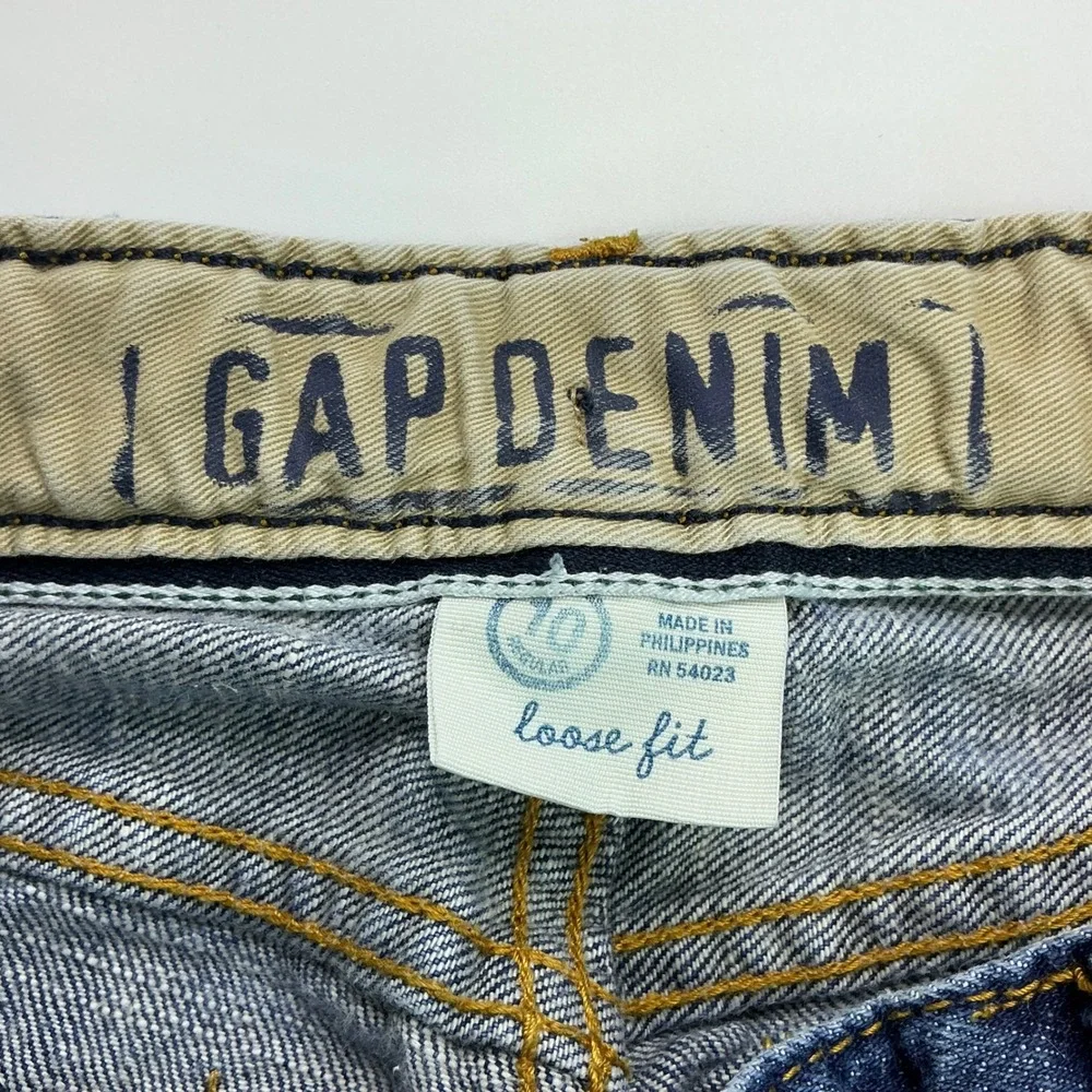 Gap Blue Loose Fit Jeans Kids Size 10 Regular Adjustable Waist Denim